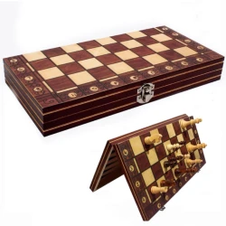 Шахматы + шашки + нарды (3 в 1) WS0530, дерево/магнит, 30x30 см
