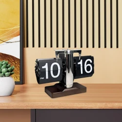 Настольные часы HY-F001 Wood/Black Настольные часы HY-F001 Wood/Black