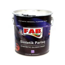 İnşaat boyası FAB SOG_6157, sintetik, parlaq, ağ, 15 l