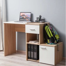 Yazı masası Ultra, LDSP, 75х45х120 sm, siyirmələrlə/rəflərlə, qəhvəyi/ağ