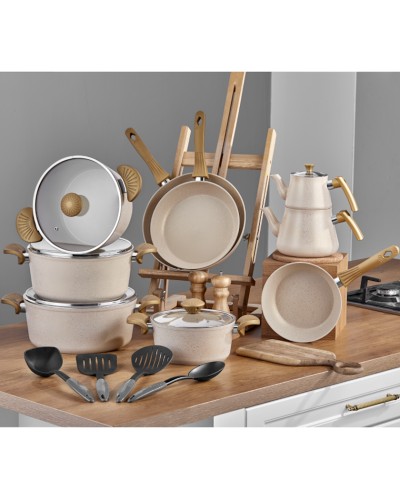 Qab-qacaq dəsti TAC Mastercook Mega 4961, krem, 18 parça