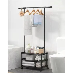 Вешалка с полками MA-GH311, черная, 35x76x190 см Вешалка с полками MA-GH311, черная, 35x76x190 см