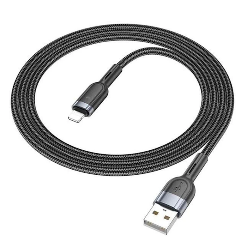 Кабель Hoco U117 USB 2.0 - Lightning, 1.2 м, Black