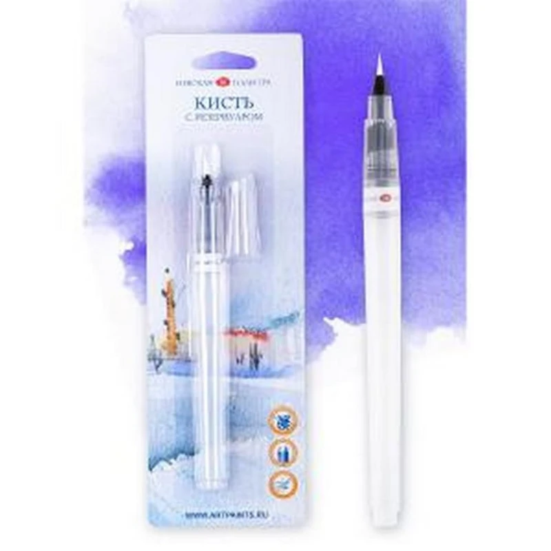 Кисть Невская палитра с резервуаром, круглая, №1, 2.5мм Кисть Невская палитра с резервуаром, круглая, №1, 2.5мм