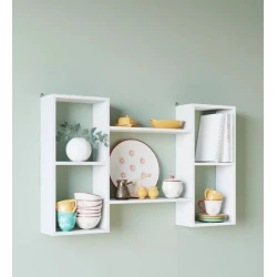 Настенная полка Art Mebel 136, ламинат, 100х60х15 см, белая