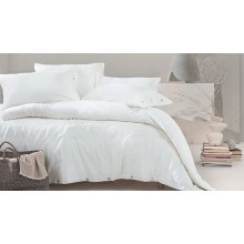 Yataq dəsti Yataş Annie XL, yorğan üzü 220x240 sm, mələfə 240х280 sm, yastıq üzü 50x70 sm (2 əd), ikinəfərlik, pambıq/kətan, ağ