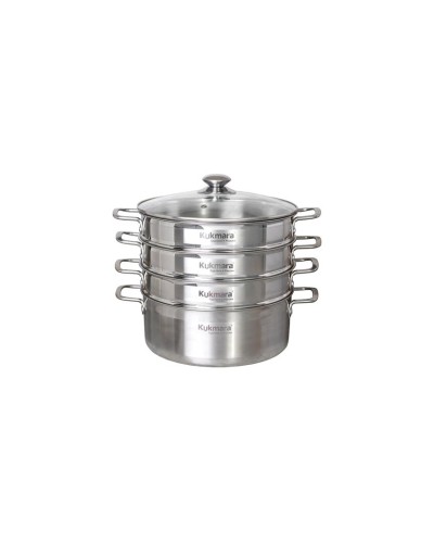 Mantı bişirici Kukmara stm502803sbg, paslanmayan polad, 3 torlu, gümüşü, 5 l