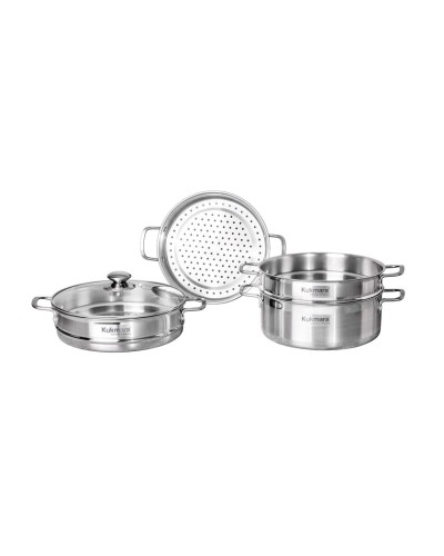 Mantı bişirici Kukmara stm502803sbg, paslanmayan polad, 3 torlu, gümüşü, 5 l