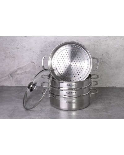 Mantı bişirici Kukmara stm502803sbg, paslanmayan polad, 3 torlu, gümüşü, 5 l