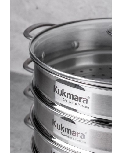 Mantı bişirici Kukmara stm502803sbg, paslanmayan polad, 3 torlu, gümüşü, 5 l