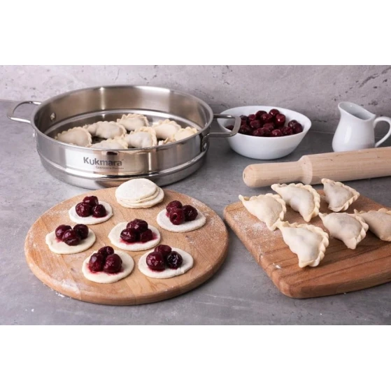 Мантоварка Kukmara stm502803sbg, нержавеющая сталь, с 3 сетками, серебристая, 5 л Мантоварка Kukmara stm502803sbg, нержавеющая сталь, с 3 сетками, серебристая, 5 л