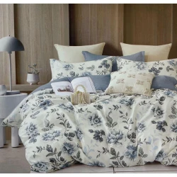 Комплект постельного белья MiraNova SF-727, пододеяльник 200x220 см, простыня 250x250 см, наволочка 50x70 см, двуспальный, хлопок, белый/серый