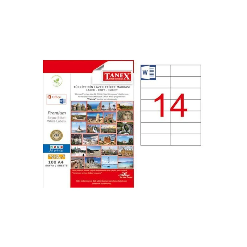 Этикетка самоклеющиеся Tanex 105x43 мм Этикетка самоклеющиеся Tanex 105x43 мм