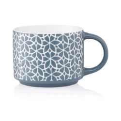 Чашка Ardesto Weaving D AR3473D, фарфор, голубая/белая, 330 мл Чашка Ardesto Weaving D AR3473D, фарфор, голубая/белая, 330 мл