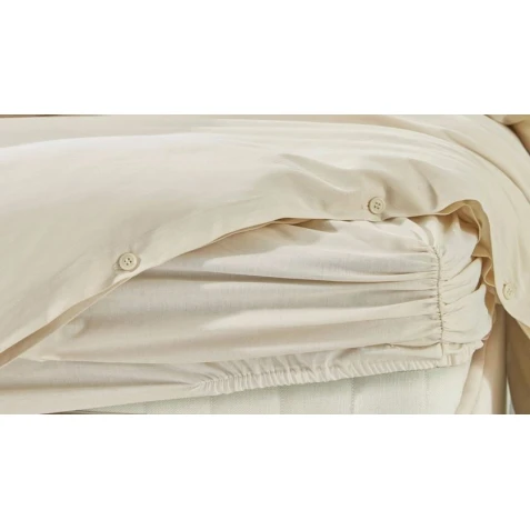 Комплект постельного белья Yataş Plain, пододеяльник 200х220 см, простыня 160x200 см, наволочка 50х70 см (2 шт), двуспальный, хлопок, бежевый Комплект постельного белья Yataş Plain, пододеяльник 200х220 см, простыня 160x200 см, наволочка 50х70 см (2 шт), двуспальный, хлопок, бежевый