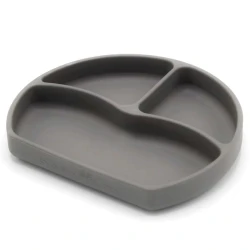 Boşqab Babyjem, 19х17 sm, silikon, 6+ ay, boz