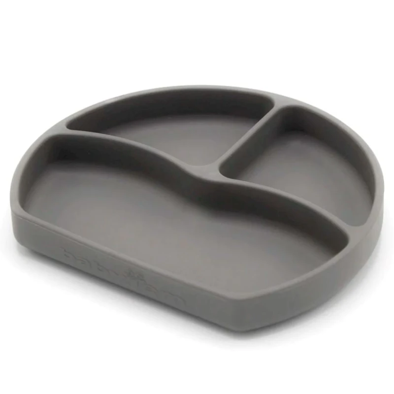 Boşqab Babyjem, 19х17 sm, silikon, 6+ ay, boz Boşqab Babyjem, 19х17 sm, silikon, 6+ ay, boz