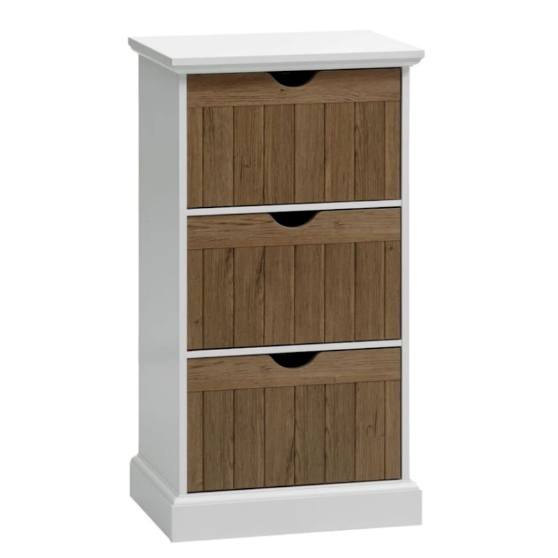 Комод JYSK Oldekrog, 50x92x40 см, 3 ящика, коричневый/белый Комод JYSK Oldekrog, 50x92x40 см, 3 ящика, коричневый/белый