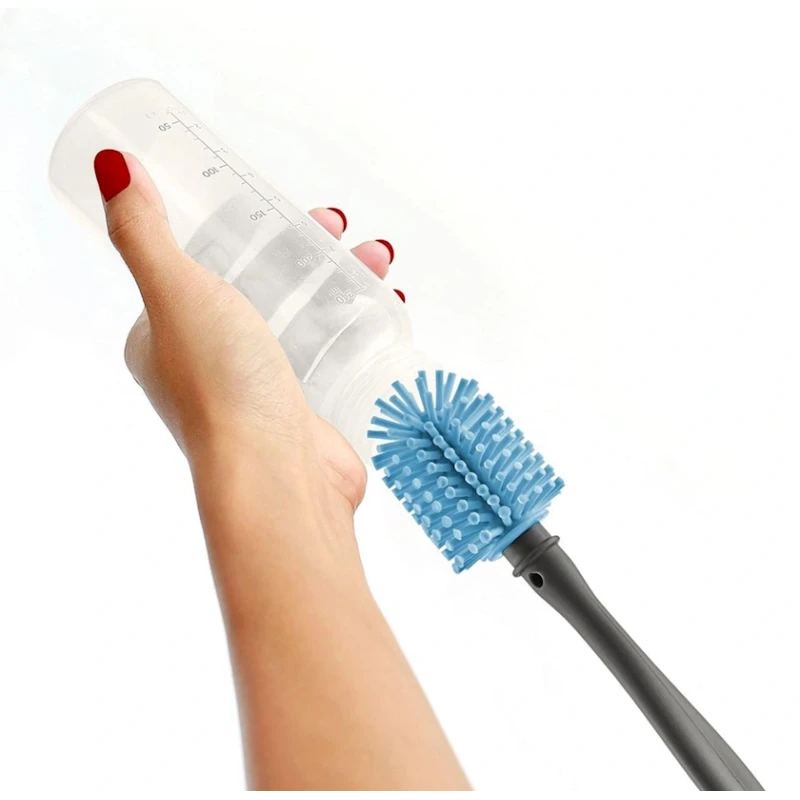 Щетка для чистки бутылочек и пустышек Babyjem, синий, силикон