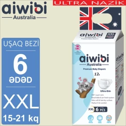 Uşaq bezləri AIWIBI Premium XXL, 15-21 kq, 6 əd