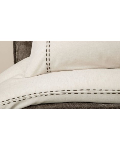 Yataq dəsti Yataş King XL, yorğan üzü 220х240 sm, mələfə 240х280 sm, yastıq üzü 50x70 sm (2 əd), ikinəfərlik, kətan/pambıq, ağ/qəhvəyi
