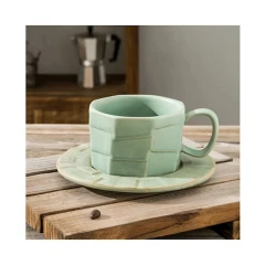 Чайная пара Sunpi̇o PH-100032, керамика, зеленый