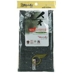 Lif bədən üçün Weaver Natural Charcoal Wellbeing Shower Towel Lif bədən üçün Weaver Natural Charcoal Wellbeing Shower Towel