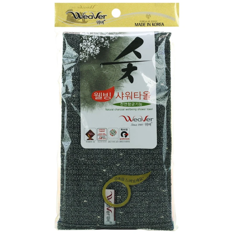 Мочалка для тела Weaver Natural Charcoal Wellbeing Shower Towel Мочалка для тела Weaver Natural Charcoal Wellbeing Shower Towel
