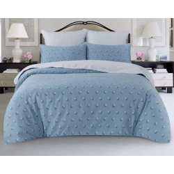 Комплект постельного белья Артпостель Эдвард, пододеяльник 200x220 см, простыня 260x240 см, наволочка 50x70/70x70 см, евро, велюр, серый/синий