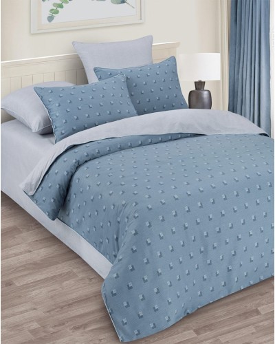 Yataq dəsti Артпостель Эдвард, yorğan üzü 200x220 sm, mələfə 260x240 sm, yastıq üzü 50x70/70x70 sm, avro, velür, boz/göy