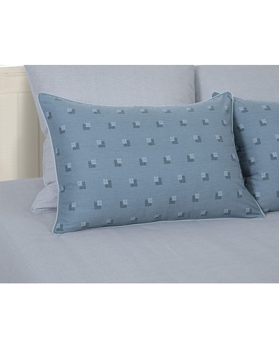 Yataq dəsti Артпостель Эдвард, yorğan üzü 200x220 sm, mələfə 260x240 sm, yastıq üzü 50x70/70x70 sm, avro, velür, boz/göy