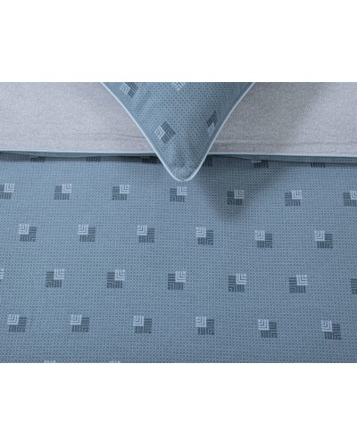 Yataq dəsti Артпостель Эдвард, yorğan üzü 200x220 sm, mələfə 260x240 sm, yastıq üzü 50x70/70x70 sm, avro, velür, boz/göy