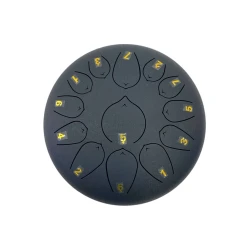 Детский барабан Rain Drum M6717, металл, с деревянными палочками и чехлом, черный, 27 см