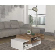 Jurnal masası TV Stend M15, laminat, ağ/açıq qəhvəyi, 105x60x35 sm