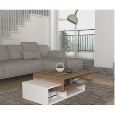 Jurnal masası TV Stend M15, laminat, ağ/açıq qəhvəyi, 105x60x35 sm