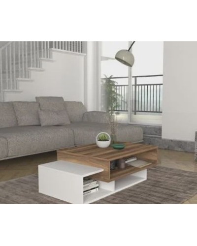 Jurnal masası TV Stend M15, laminat, ağ/açıq qəhvəyi, 105x60x35 sm