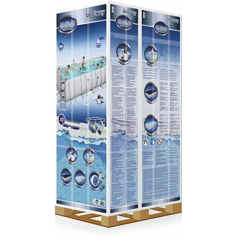 Бассейн Bestway 56475, 732x366x132 см, 30045 л, серый