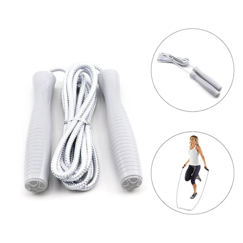 Скакалка, текстиль, серая