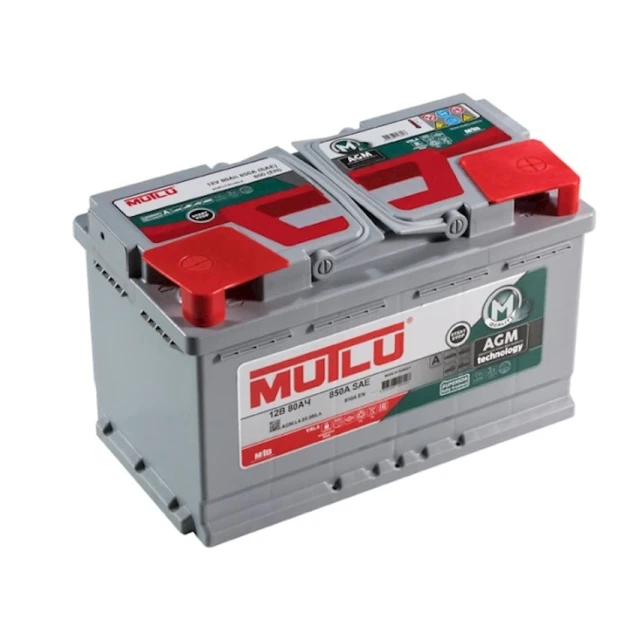 Автомобильный аккумулятор Mutlu 80Ah 12V AGM.L4.80.080.A Автомобильный аккумулятор Mutlu 80Ah 12V AGM.L4.80.080.A