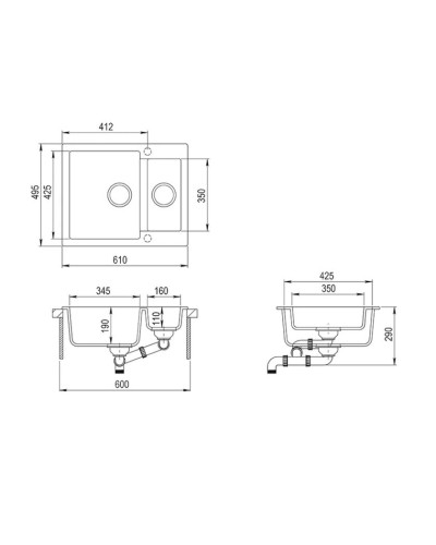 Mətbəx çanağı Aquasanita SQC 150-710