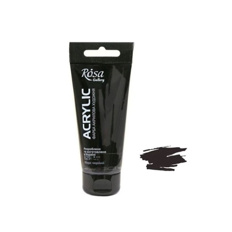 Акриловая краска художественная Rosa Gallery 629, Марс черный, 60 мл Акриловая краска художественная Rosa Gallery 629, Марс черный, 60 мл