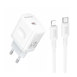 Адаптер для зарядки с одним портом USB-C PD 20 Вт, Borofone BA99A Адаптер для зарядки с одним портом USB-C PD 20 Вт, Borofone BA99A