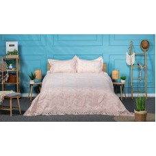 Yataq dəsti Pima Cotton 0000927, örtük 260х260 sm, yastıq üzlər 50х70 sm, iki nəfərlik, velür, çəhrayı