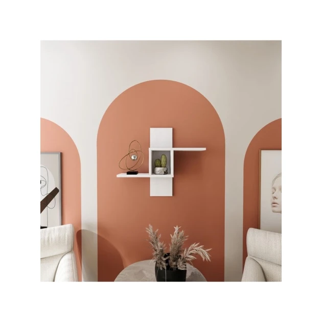 Настенная полка Art Mebel 99, ламинат, 60х70х20 см, белая Настенная полка Art Mebel 99, ламинат, 60х70х20 см, белая