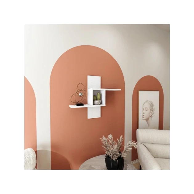 Настенная полка Art Mebel 99, ламинат, 60х70х20 см, белая Настенная полка Art Mebel 99, ламинат, 60х70х20 см, белая