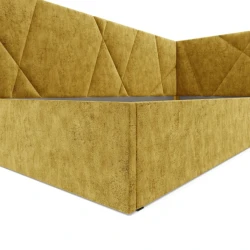 Односпальная кровать Art_tek_yataq 52, ламинат/текстиль, желтая, 200x85x90 см