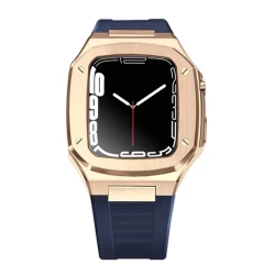 Ремешок и чехол SW708 для Apple Watch 44/45mm Blue/Rose Gold