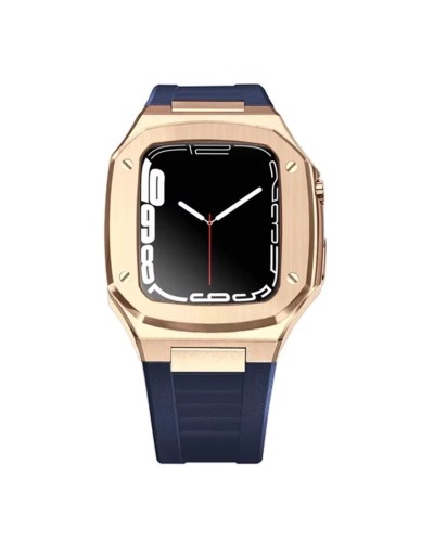 Qayış və çexol SW708 Apple Watch 44/45mm üçün Blue/Rose Gold