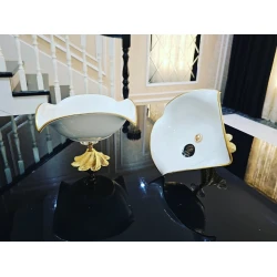 Конфетница Gallery Home GLR-115, белая/золотистая, 29 см, 1 шт