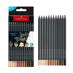 Набор цветных карандашей Faber-Castell Black Edition Skin Tone 116414, 12 цветов